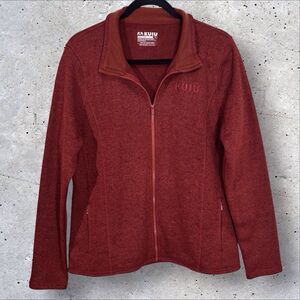KUIU Womens Base Camp High Loft Sweater Fleece Jacket Full Zip Red XL Gorpcore